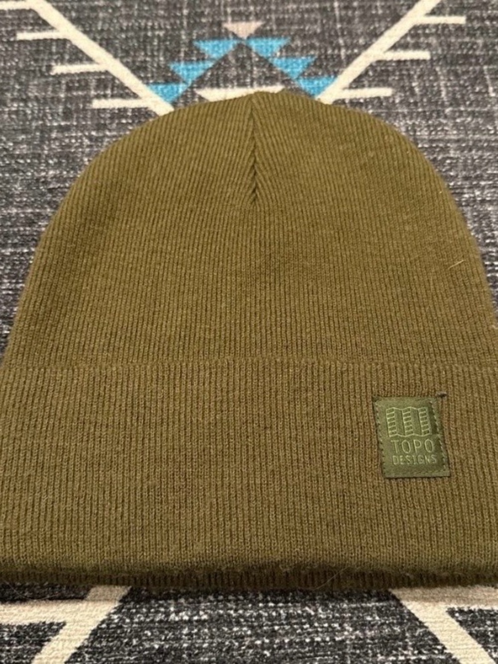 Nice Olive Green Topo Designs Beanie